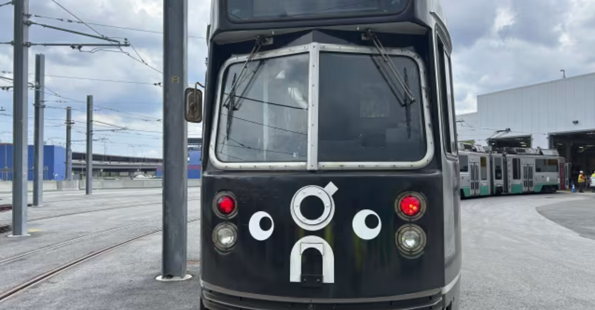 Whimsical googly eyes add playfulness to Boston subway trains