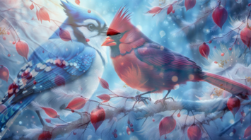 What does it mean to see a Cardinal and a Blue jay together?
