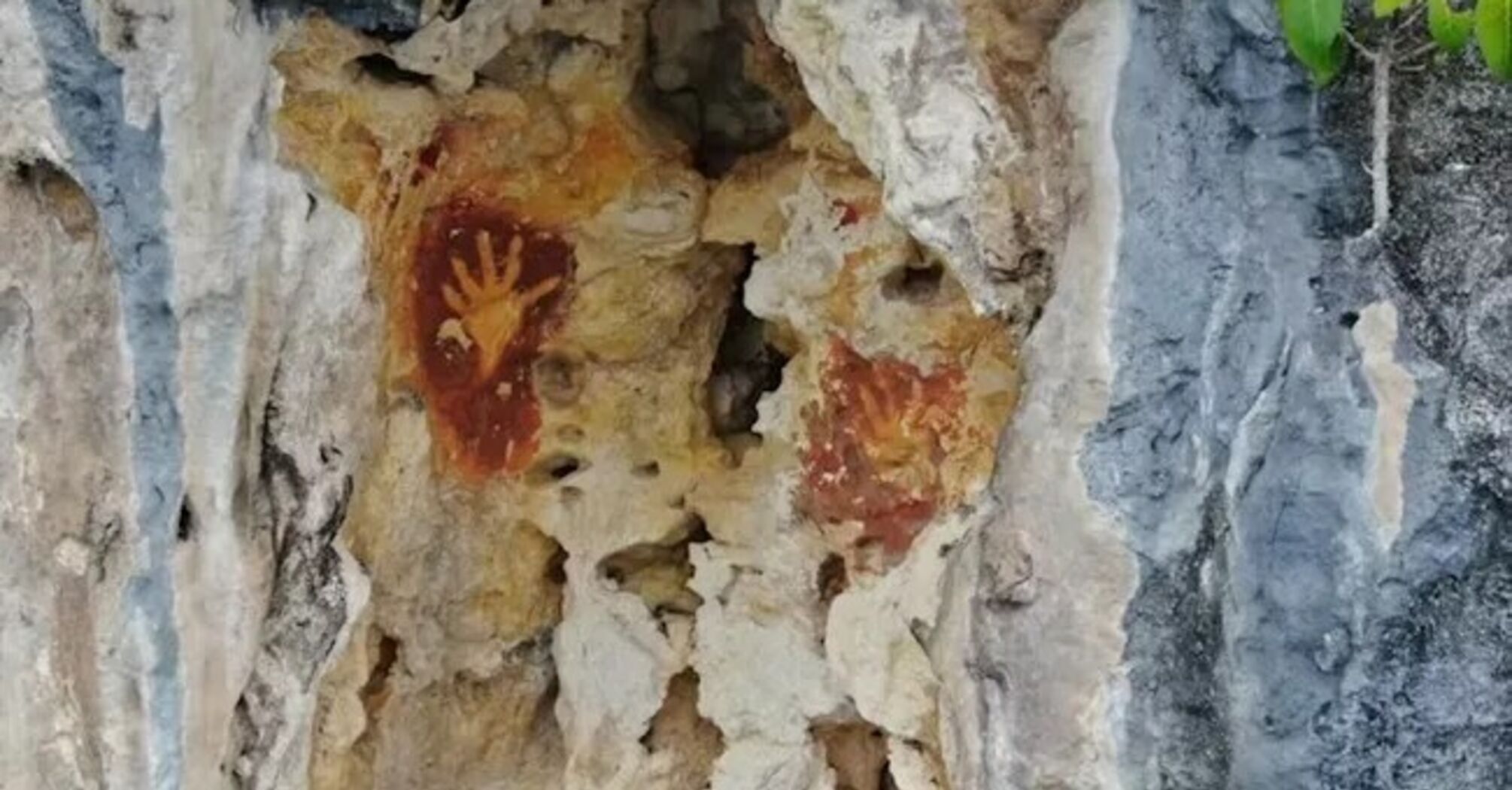 Hand stencils of unknown age from the Raja Ampat Islands