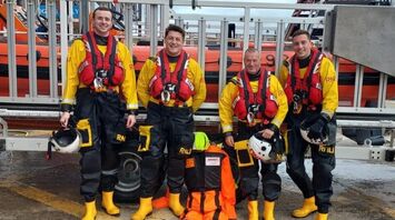 An RNLI crew from Filey