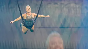 Pink Performs Aerial Stunts Despite Knee Injury at Las Vegas Show