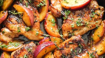 Chicken with peaches