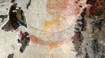 A 200-year-old cave painting by the San people of South Africa