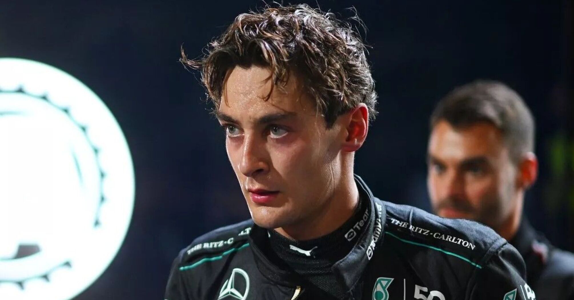 George Russell and team-mate Lewis Hamilton suffered in the sweltering Singapore heat