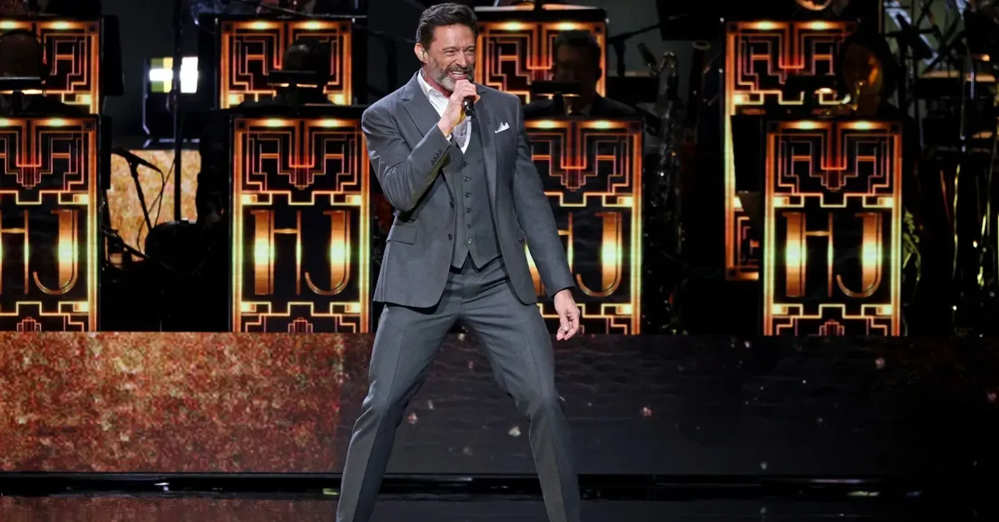 Hugh Jackman Working On Skipping Skills After Concert Routine 