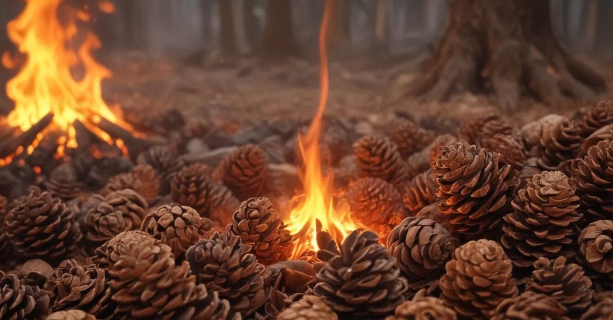 Burning Pine Cones