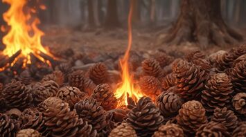 Burning Pine Cones