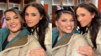 Meghan Markle and Nelly Furtado Strike a Pose with Prince Harry’s Photobomb